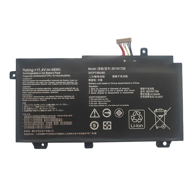 New B31N1726 11.4V 48Wh 4240mAh Battery for ASUS TUF Gaming FX80 FX80G FX504 FX504G FX504GD FX504GE High Quality Laptop Battery