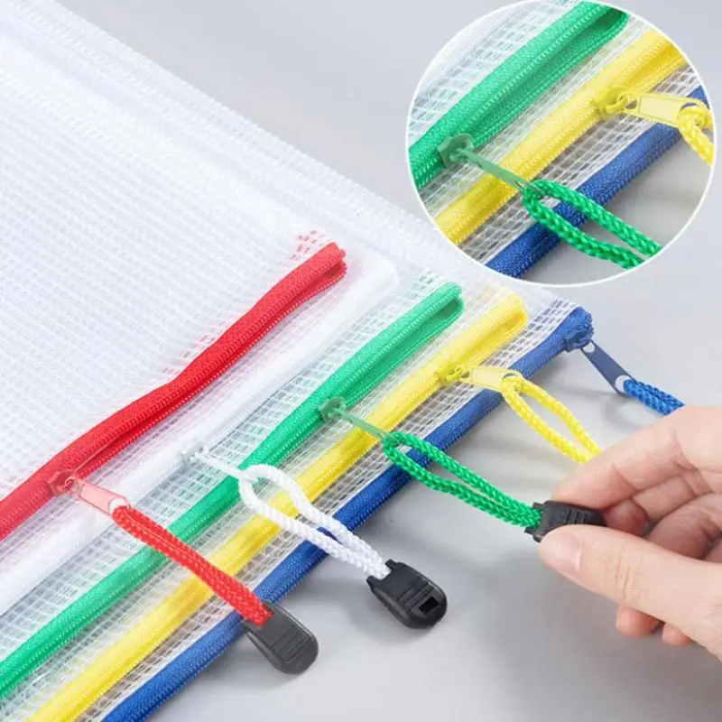 

Zipper Mesh Bags A4 Plastic Zipper Bags For Organizing Zipper Mesh Bags Waterproof Clear Travel Bags Office Supplies Document