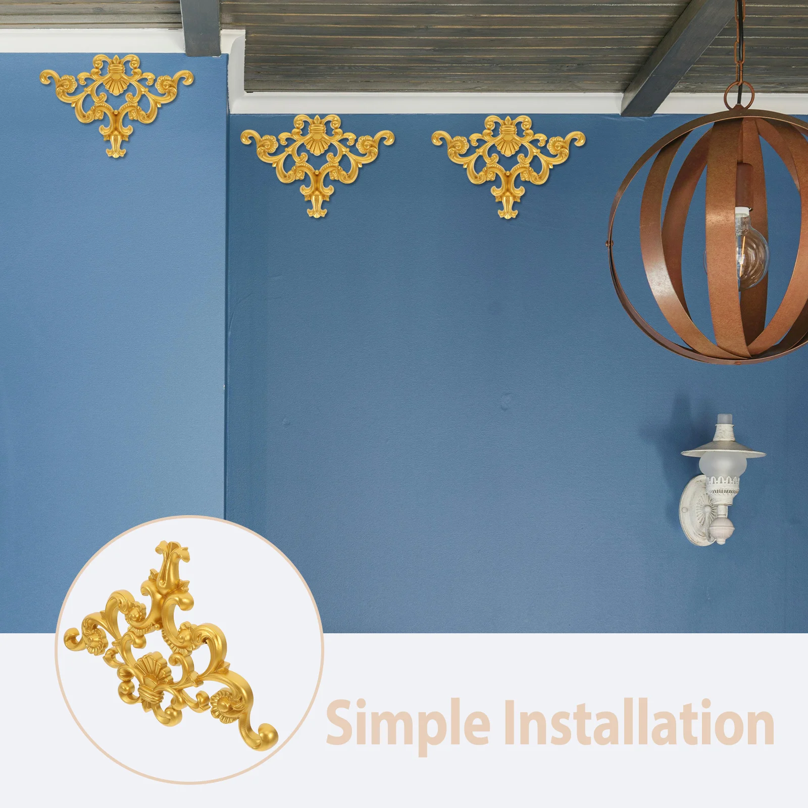 بولي كلوريد الفينيل منحوتة زهرة زين البلاستيك راصعة التصميم الأوروبي غير مصبوغ جدار سقف باب خزانة زخرفة الأثاث #6