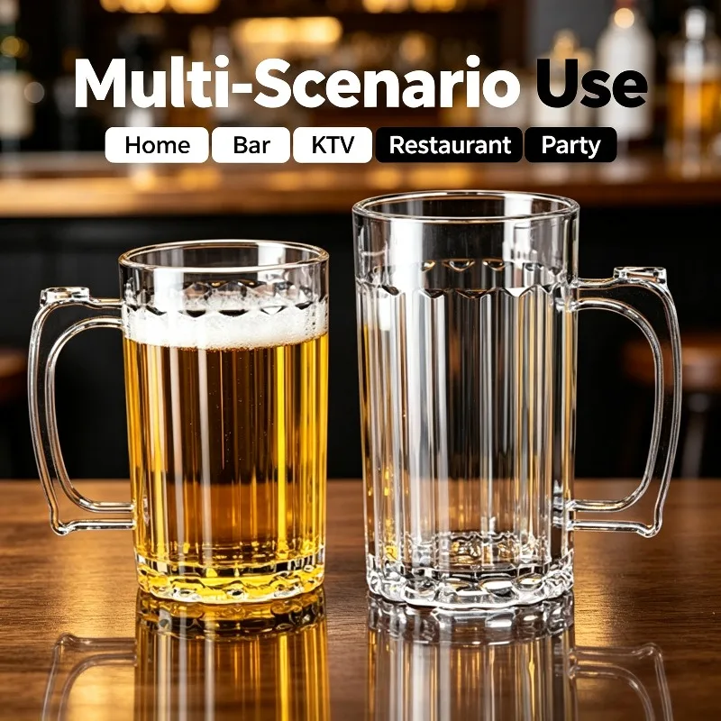 1PC Clear PC Acrylic Pineapple Beer Mug Shatter‑Resistant High‑Temperature Resistant Plastic Drink Cup for Home Bar Party