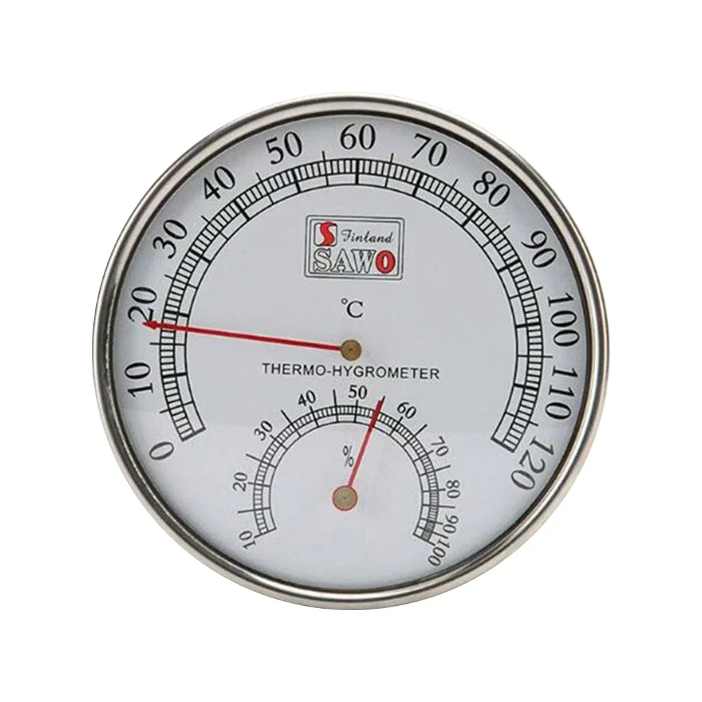 Sauna Thermometer Hygrometer Metal Steam Sauna Room Temperature and Humidity Meter Indoor Outdoor Thermograph Sauna Hygrometer