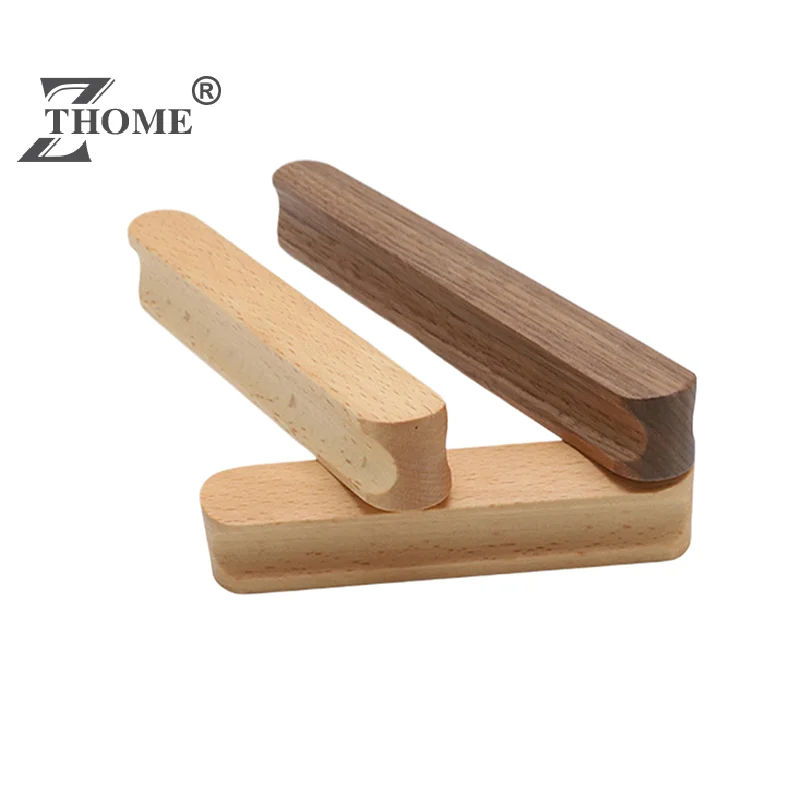 2 Buah Pegangan Furnitur Kayu Alami Lemari Dapur Nordik Pegangan Tarik Lemari dan Laci Kenop Lemari Pakaian Panjang Tarik