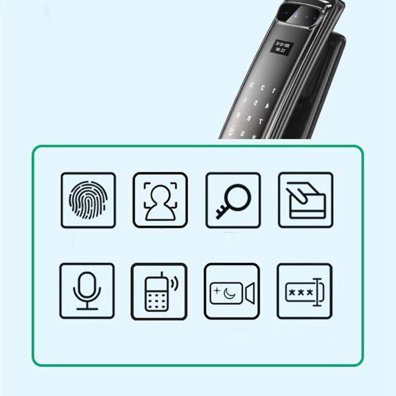 3D Face Recognition Door Lock Smart Phone APP Usmart Go WIFI Remote Control For Door Thickness 40-100mm Rechargeable Battery