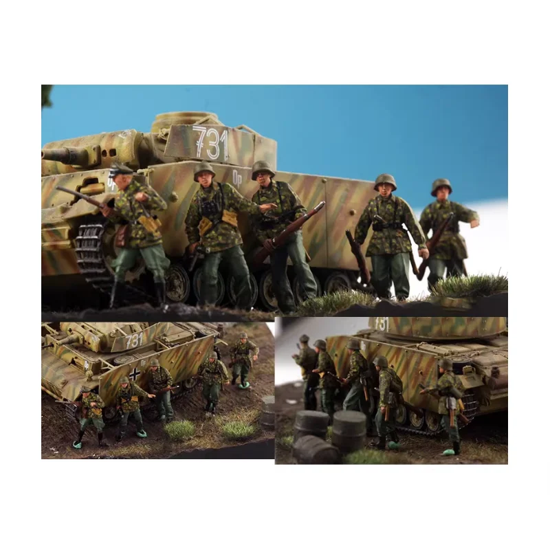 

Масштабная модель 1:72 из смолы: немецкая пехотная группа 5-й танковой дивизии (Dodge Group) для сцен с танками, коллекционная, декоративная, для демонстрации