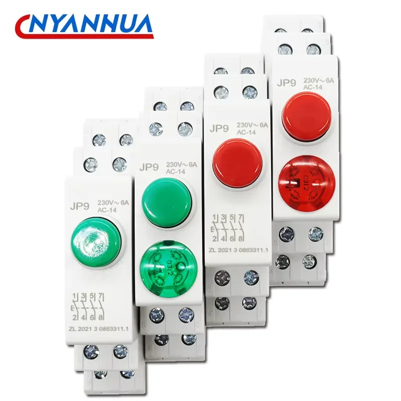 1 قطعة نوع السكك الحديدية التيار المتناوب تيار مستمر دفع زر إشارة مؤشر مفتاح لمبة 220 فولت 24 فولت 50/60 هرتز أخضر أحمر #1