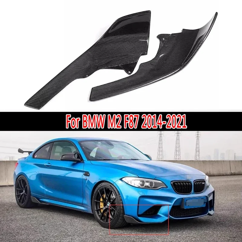 

Для BMW M2 F87 2014-2021 угол обертывания из углеродного волокна, передний бампер автомобиля, сплиттер, угловая накладка, передний подбородок, модернизированные автомобильные аксессуары