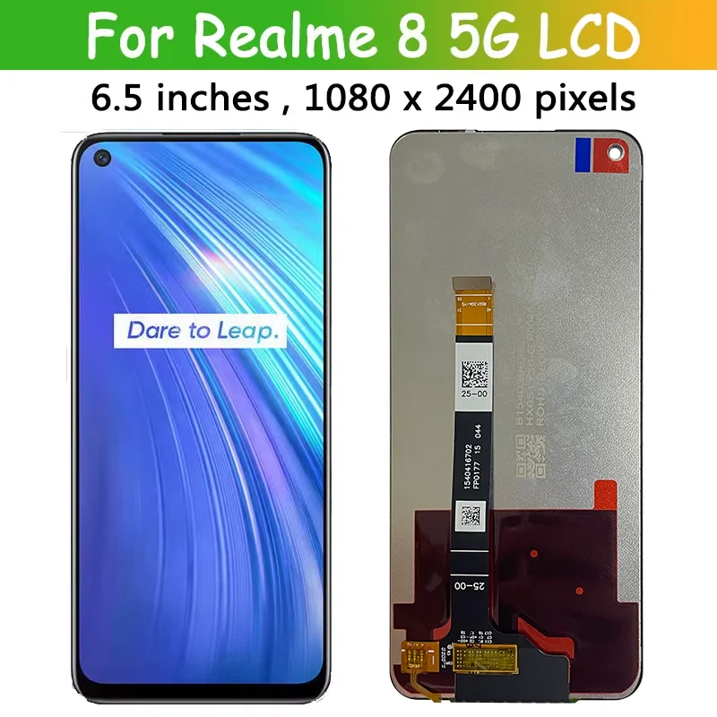 6.5\'\'IPS for OPPO Realme 8 5G LCD Display Touch Screen Digitizer Assembly Replacement for Realme8 5G RMX3241 LCD