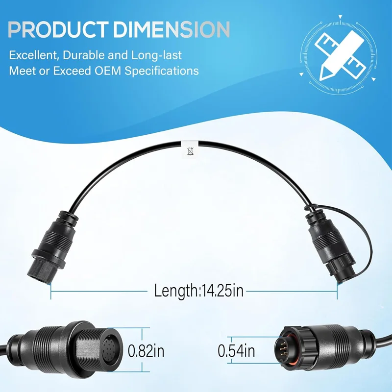 1852079, MKR-DSC-16 Adapter Cable Fits for Lowrance 9-pin Fish Finders, for Minn Kota’s Built-in Dual Spectrum CHIRP Transducer