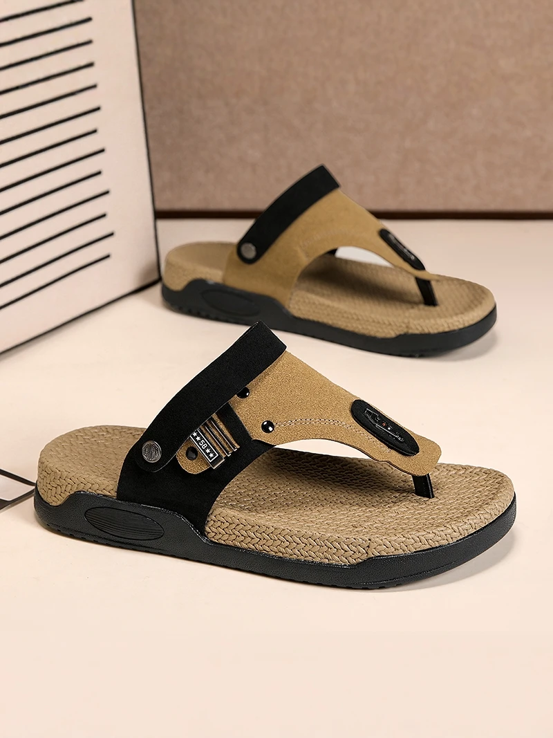 

Men's Summer 2026 New Anti-slip Wear-resistant Thick Bottom Slippers Casual Beach Shoes Trendy Youth Style EVA Inner