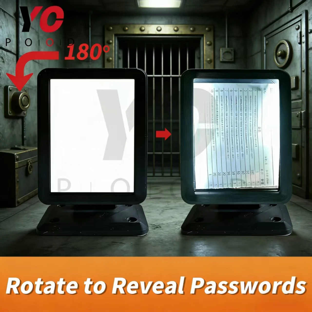 Escape room mirror rotate to reveal password escape game photo frame
