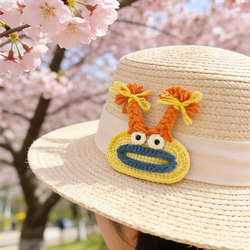 

Hand-crocheted quirky braid hairpin, customizable colors, small gift