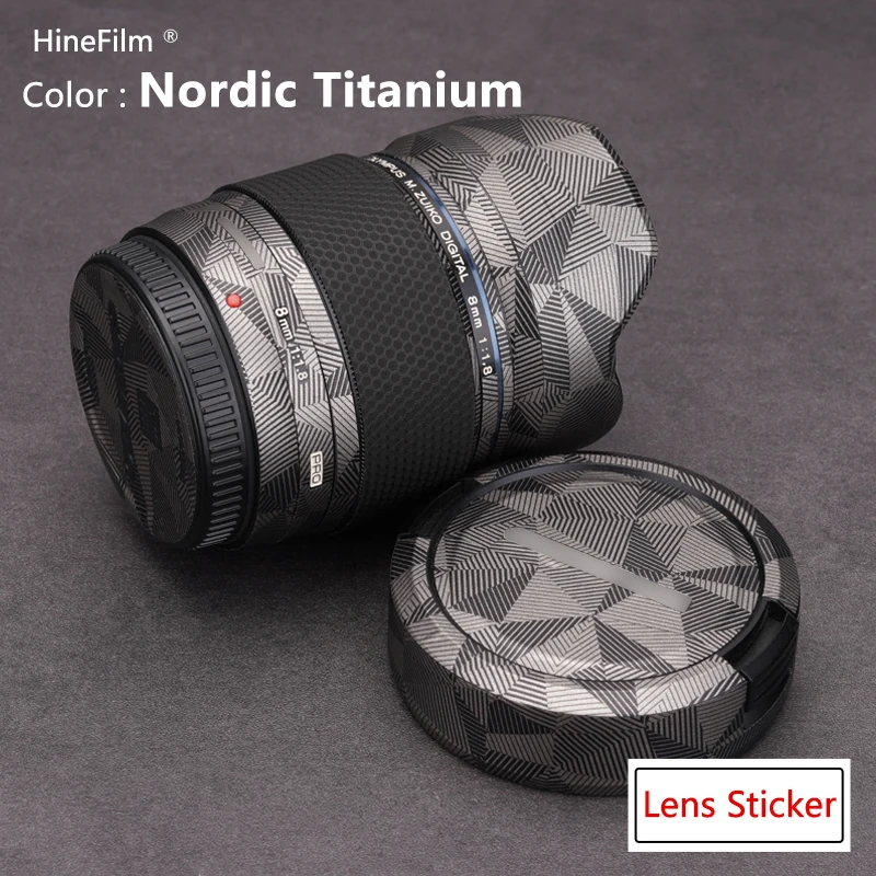 Hinefilm pele para olympus 8 f1.8 pro lente adesivo para olympus 8mm f1.8 pro lente decalque pele 8f1.8 pro lente pele 8 1.8 adesivo