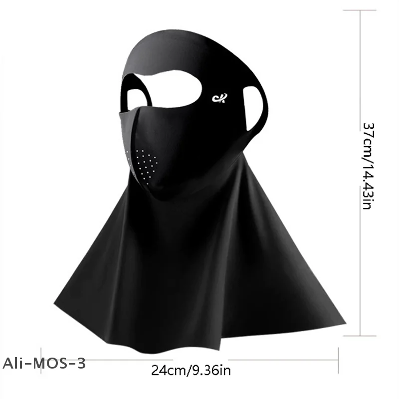 【S】Ice Silk Sun Protection Mask Anti-UV Neck Scarf Neck Protection Dustproof Sunshade Face Mask Summer