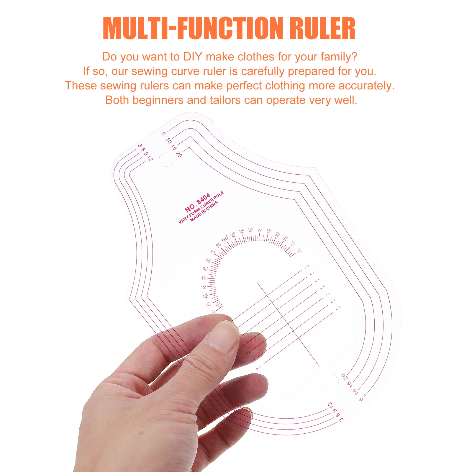 Multifunctional Curveไม้บรรทัดตัดเย็บPrecision Patchworkภาษาฝรั่งเศสคําเสื้อผ้าQuiltingไม้บรรทัดสําหรับทําเสื้อผ้าClear Scale