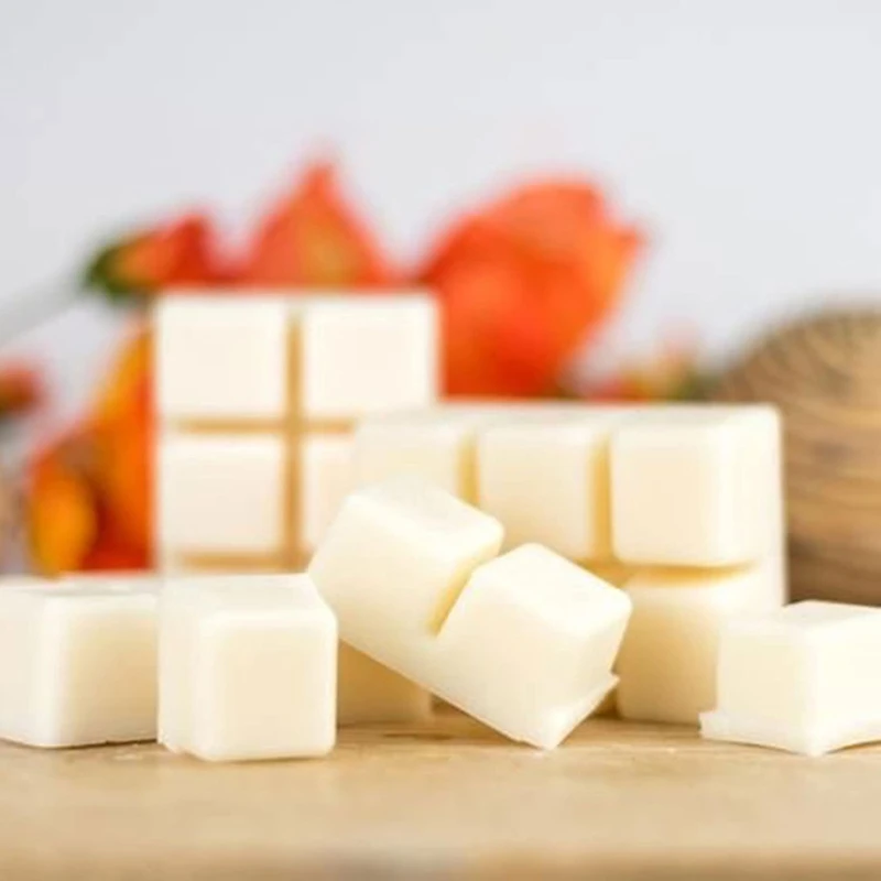 50 عبوة من حاويات تذوب الشمع 8 تجويف قوالب شمع بلاستيكية فارغة شفافة مكعبات صدفي لصهر الشمع