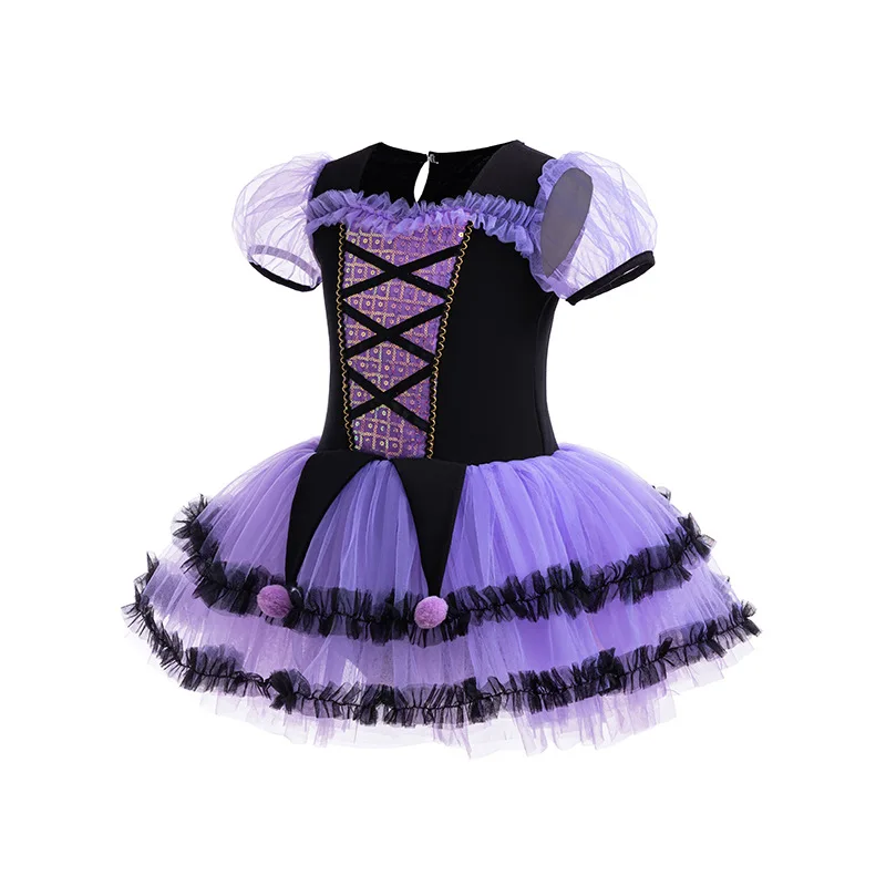 فستان فتاة من عمر 2-6 سنوات مع عصابة رأس رومبير بذلة لطيفة زي الأميرة للأطفال الرضع فساتين أرجوانية لحفلات المهرجانات 2-7 سنوات