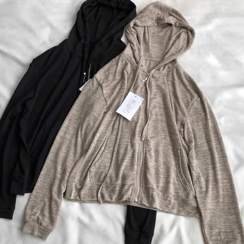 Lazy Casual Zip Hoody Sweatshirts Loose Long Sleeve All-match Slim Women Clothing Premium Personalized Exquisite Hoodies