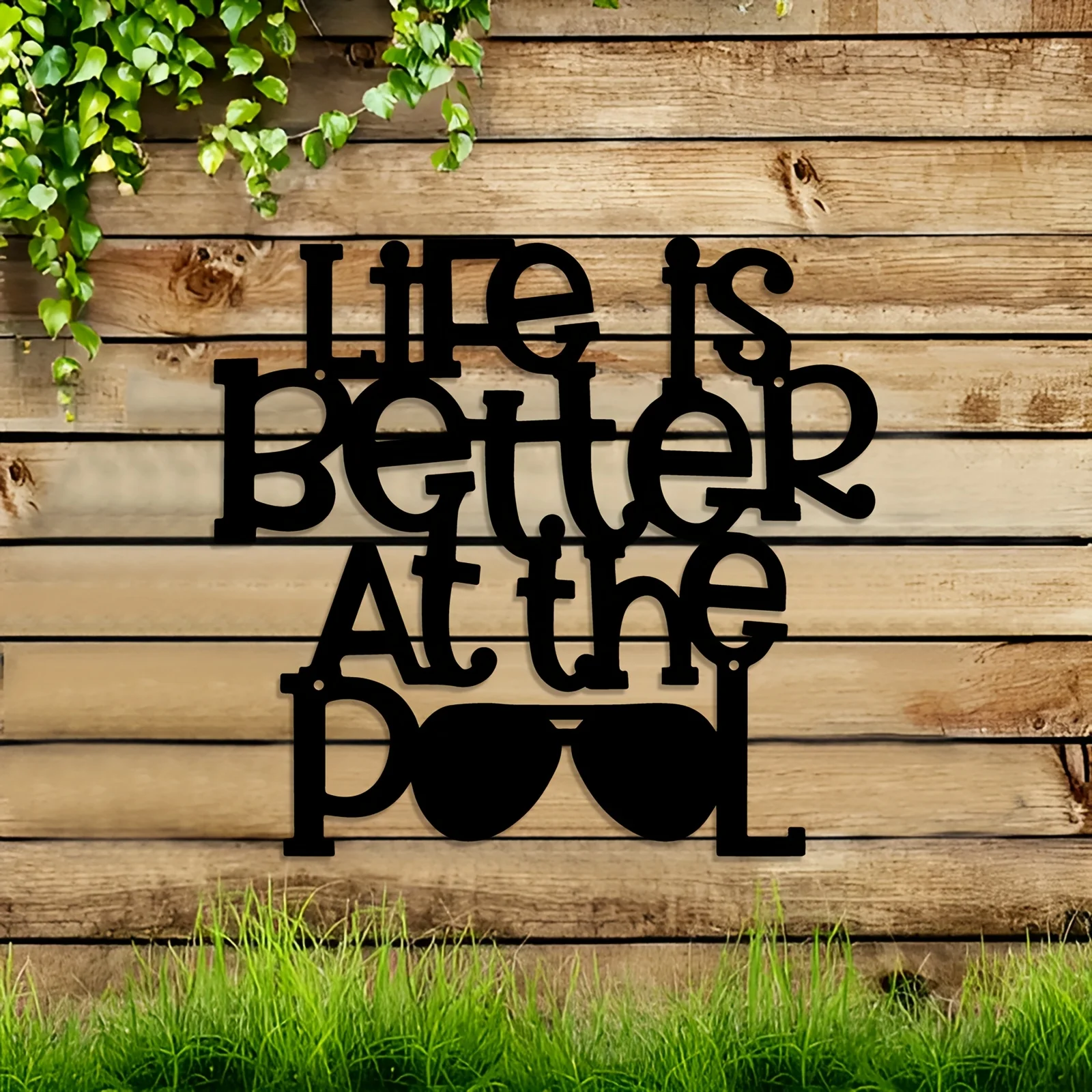 1pc Black Iron Wall Art Sign 
