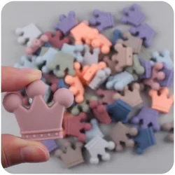 DIY 10Pcs Colorful Crown Silicone Baby Chew Beads Nursing Kid Safe Food Grade Pacifier Clip Chew Kid's Toy Safe Teether Pacifier