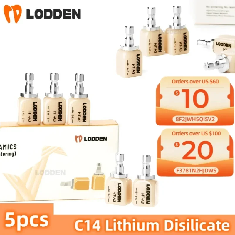 

Instant Restoration Without Sintering C14 (5pcs/box) Glass Ceramic Blocks HT/ LT for Dental Lab CAD/CAM Lodden material