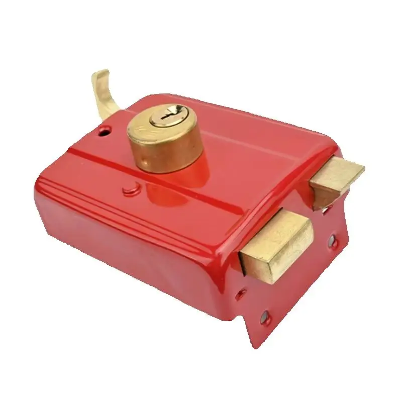 Cast Iron Anti-theft Exterior Door Retro Red Lock Multiple Insurance Lock Wooden Door Lock Security,cerradura sobreponer puertas