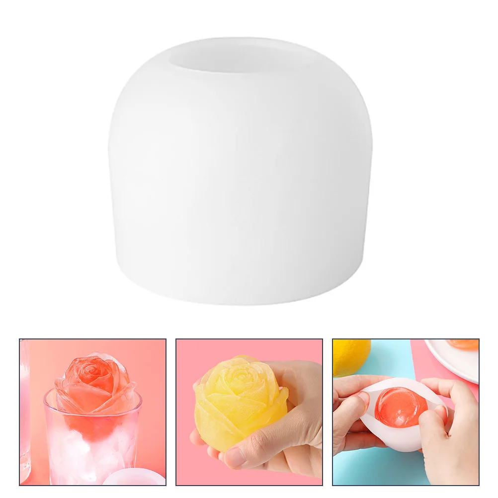 

Rose Flower Ice Mold Silicone Flexible Tray for Whiskey Cocktail Party Supplies Slow Melting Easy Demolding Cleaning Reusable