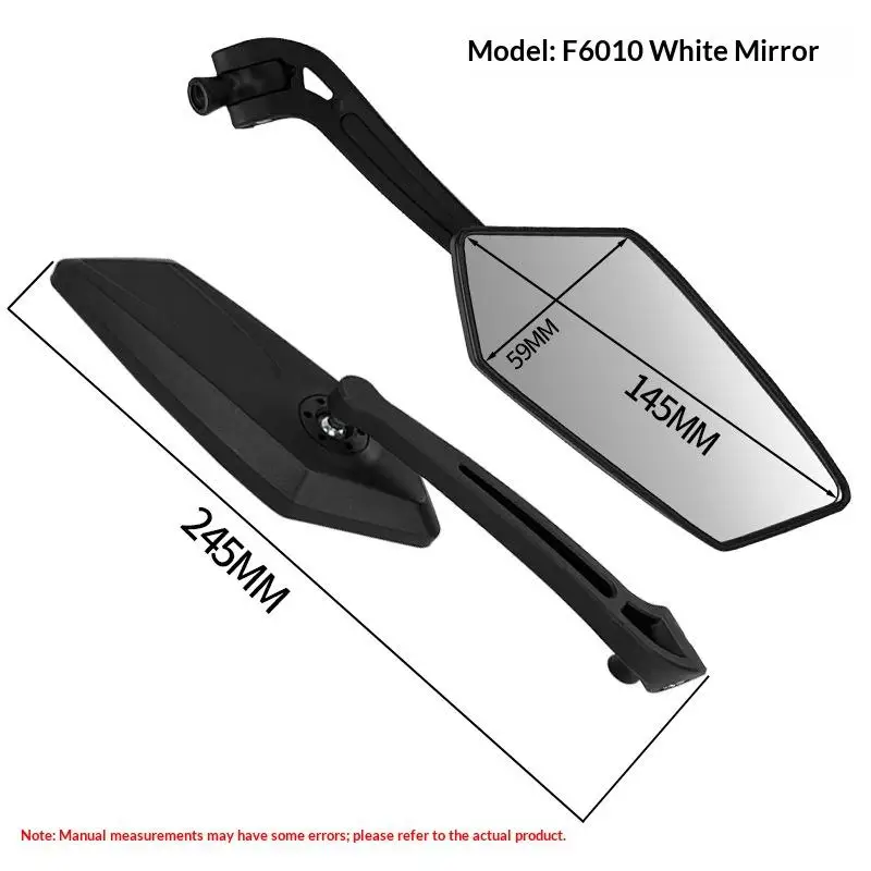 Motorcycle Side Mirror Street King Anti Glare  Adjustable Blue Lens Rearview Mirror Anti-glare 360° Adjustable 1Pair