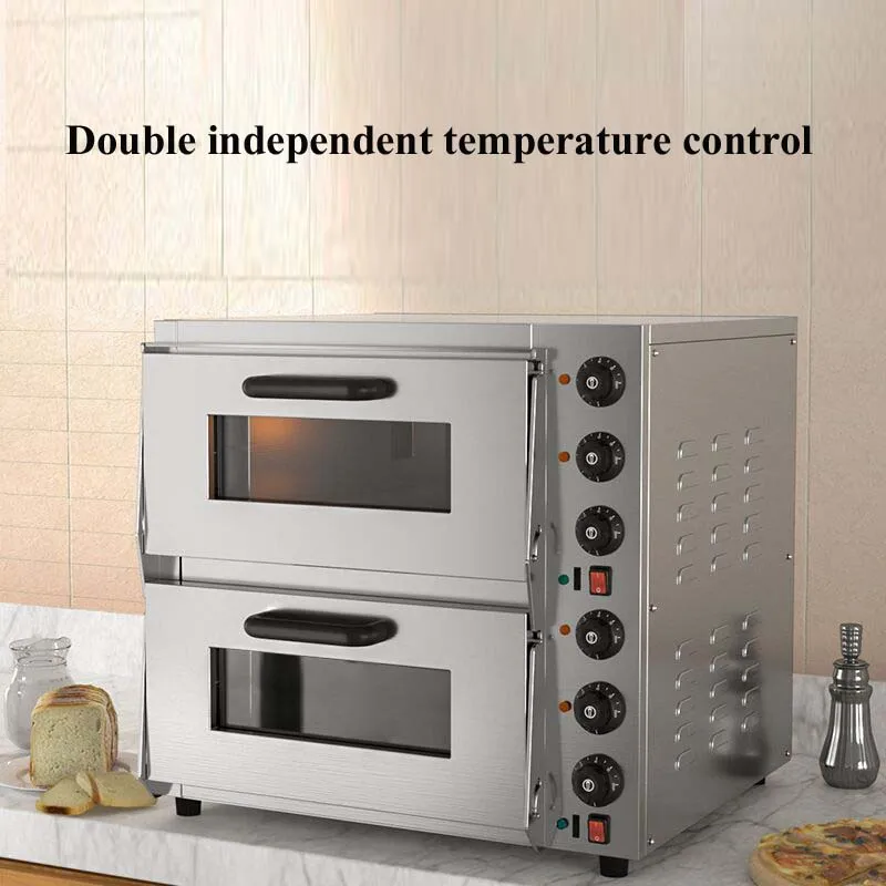 Horno multifunción comercial de doble capa para Pizza, tarta, pastel, doble capa, Control de temperatura independiente, suministrado