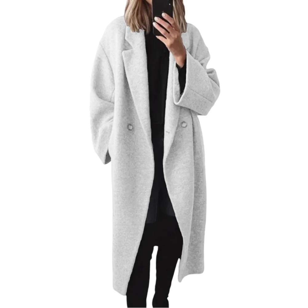 Casual Outerwear Long Trench Coat Everyday Fashion Brand New Condition Cardigan Neckline Long Sleeve Microelasticity