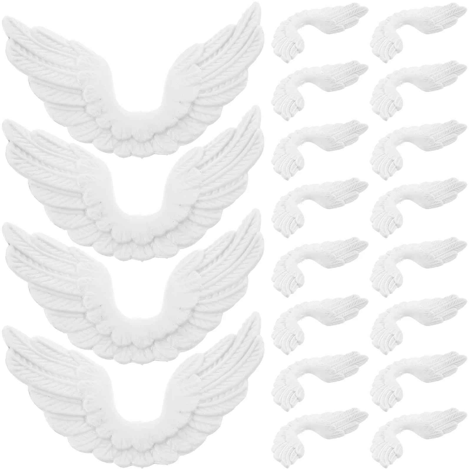 24Pcs Angel Wings Accessories Plastic White DIY Craft Decorations Christmas Tree Wreath Garlands Ornaments DIY Angel Wings