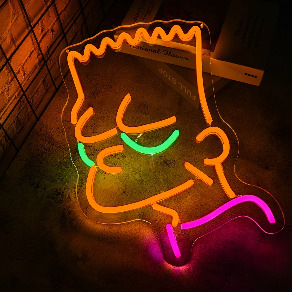 Imagem -03 - Anime Handmade Led Neon Sign Decoração para Casa Wall Art Decoração do Quarto Mens Cave Game Room Presente Bonito