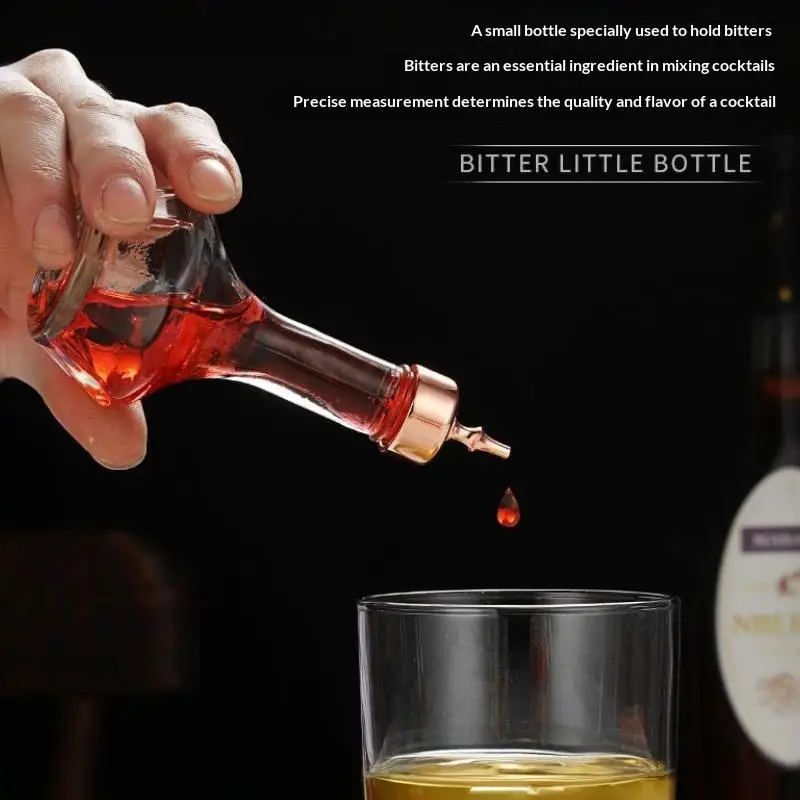 Bitters Bottle With Spout 50ml BPA Free Food Grade Glass Bottle Professional Bar Tool for Commercial Bar Operation
