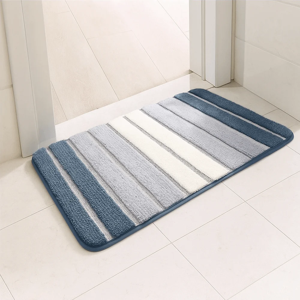 

Carpet Absorbent Stripe Bath Mat Thickened Non-Slip Piano Keys Bath Rug Soft Rectangular Entrance Mat Household