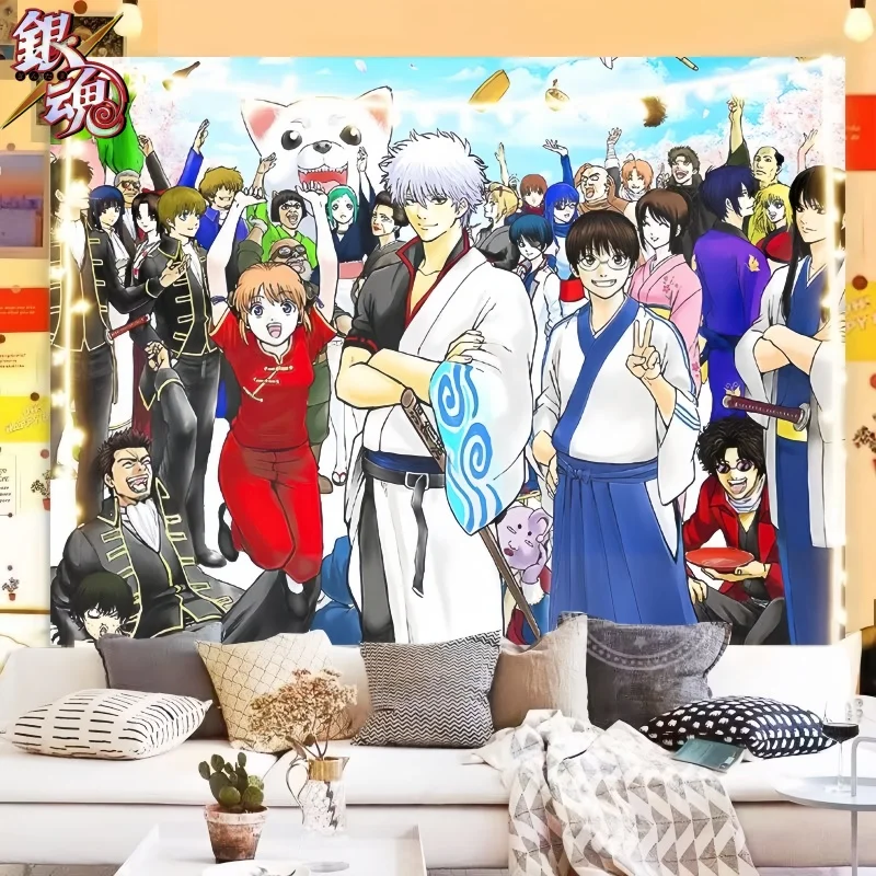 Gintama Wall Coverings Home Dormitory Shopping Mall Hanging Cloth Decoration Student Wall Poster Tapestry Anime Holiday Gifts