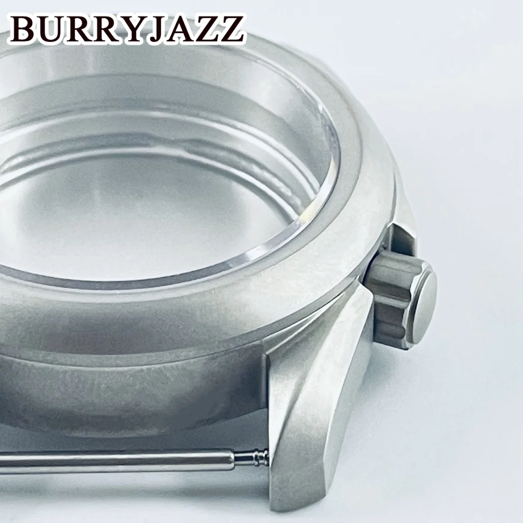 Burryjazz-シルバーウォッチケース,防水,滅菌ステンレススチールケース,3.8クラウン,nh35 nh36,40mm
