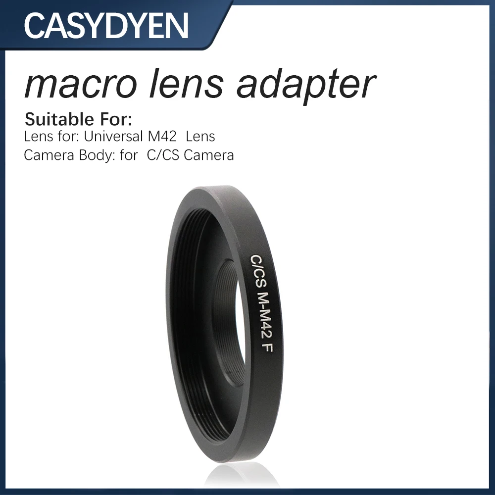 Lens Adapter With For M42 Screw Mount Lens to C/CS Camera, M42*0.75mm Screw Lens Mount Camera