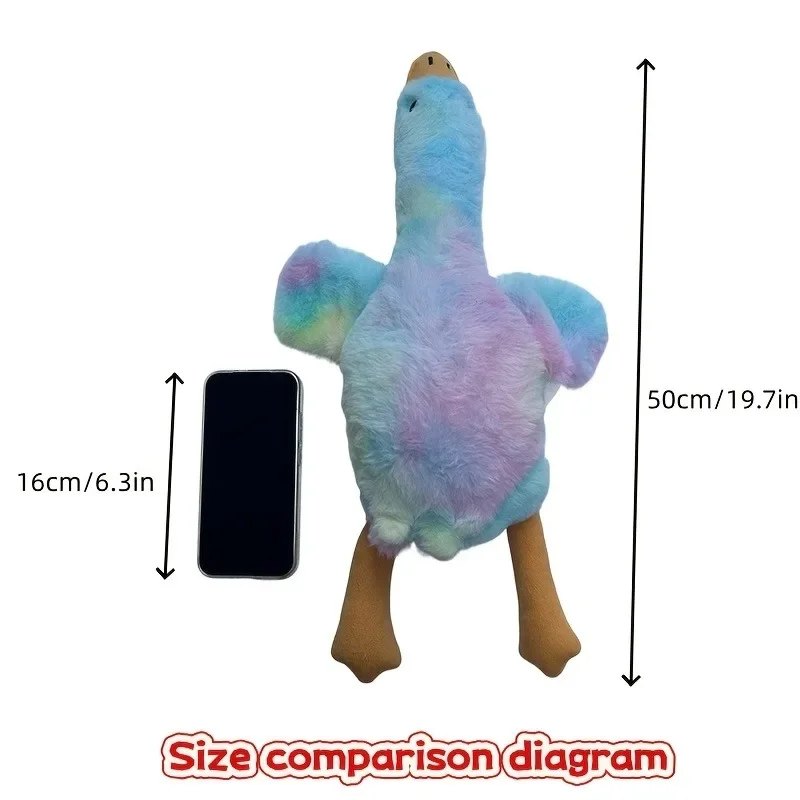 1 Stück 50 cm großes weiches Enten-Plüschtier für Katzen und Hunde, waschbarer Haustierbegleiter für kleine/mittelgroße Haustiere (gestickte Augen + kein Reißverschluss-Design) – Detail 8