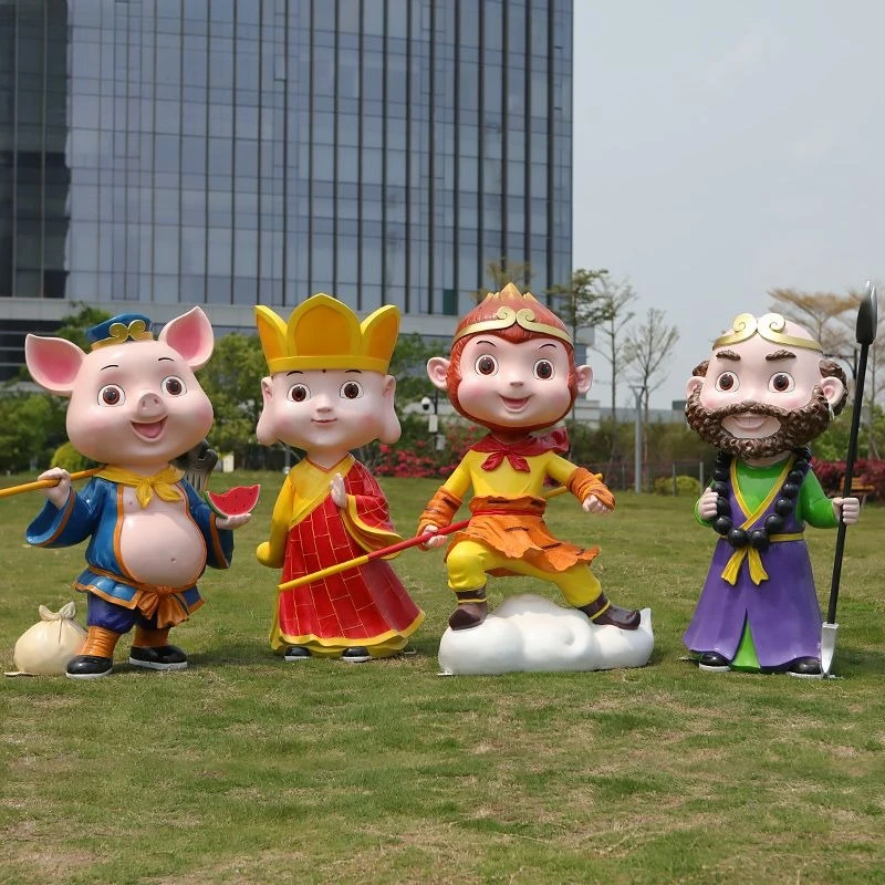 

Cartoon Journey to the West four-person ornament sculpture outdoor garden landscape decoration