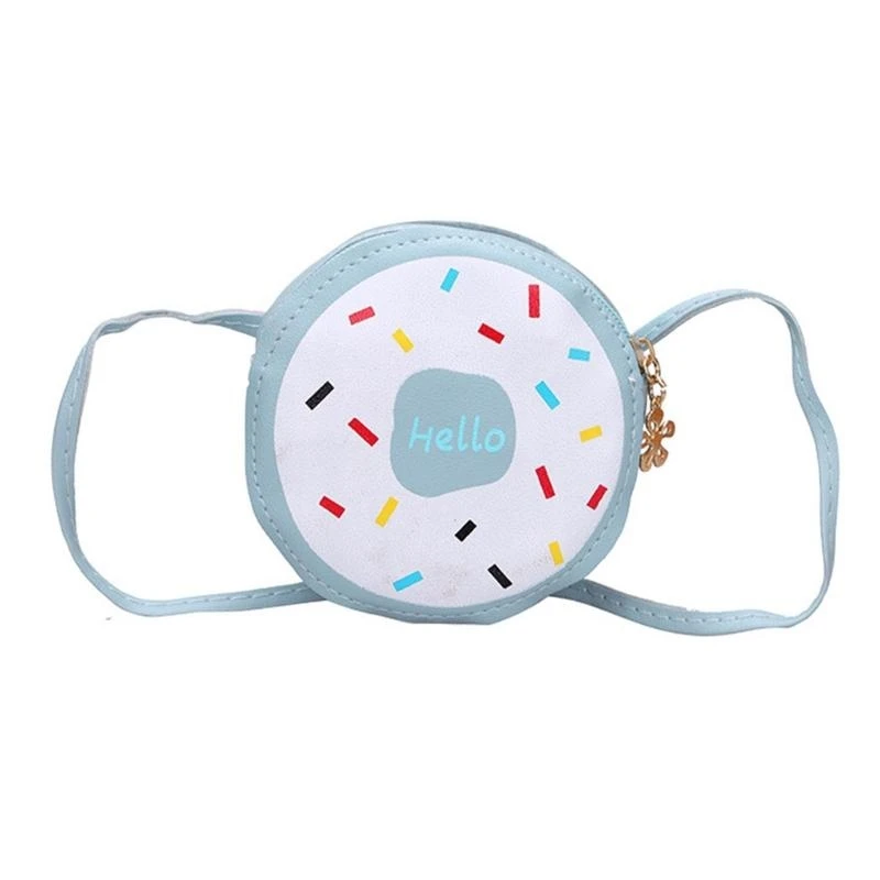 

Kids Girls Lovely Donut Round PU Leather Shoulder Bag Crossbody Purse Coin Purse