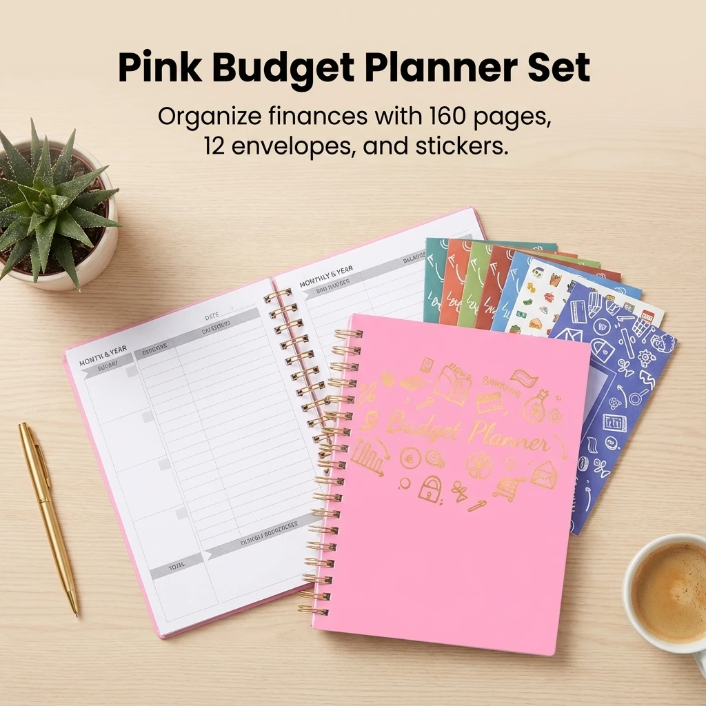 

Eco-Friendly Budget-Planner Notebook With Kraft Paper Bag, B5 Finance Expense Tracker Journal for Students Freelancers Business