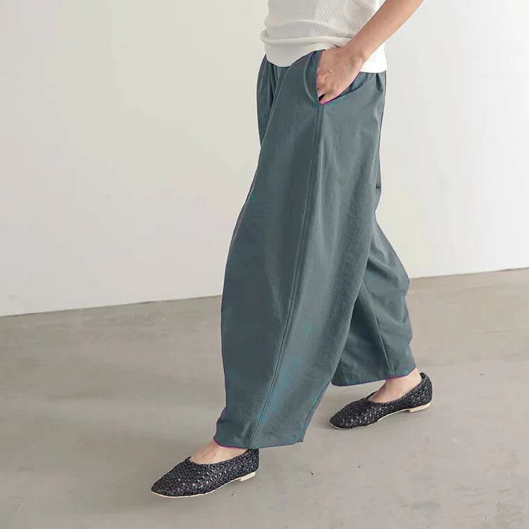Spring Summer Women's Loose Pure Color Slimming Lantern Pants Casual Versatile Wide Leg Long Pants