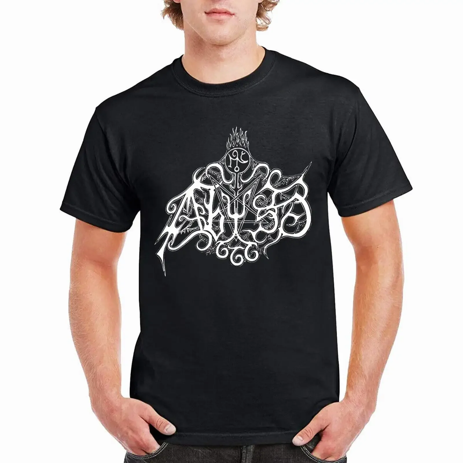 NWT The Abyss Metal Band T Shirt Cotton Crew Neck Size Black vintage Washed designer clothes Versatile fashion homme Casual