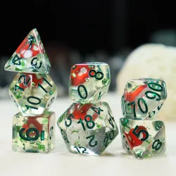 7-Piece Set of Mushroom-Shaped Resin Dice for Board Games, Dice for Group Games, Party Supplies for Board Games, Gifts for Game Enthusiasts