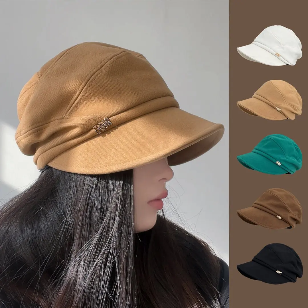 2024 New Women Newsboy Cabbie Beret Cap Plush and thick Casual Hat Winter Beret Women Painter Caps Autumn Leisure hat