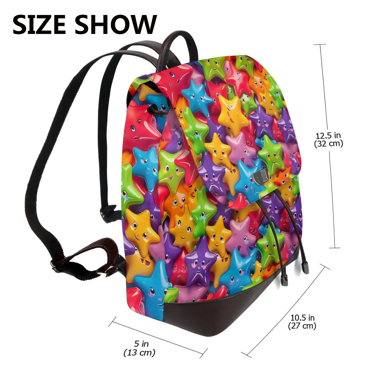 กระเป๋าเป้สะพายหลังผู้หญิงลายดาว 3 มิติ ดีไซน์ใหม่สุดฮิต หนังคุณภาพสูง เรียบง่าย ทันสมัย จุของได้เยอะ