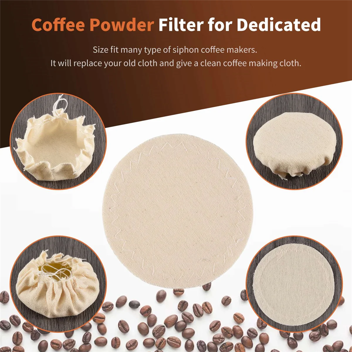 Kaffee-Siphon-Tuch-Ersatzfilter für Siphon, Yama-Siphon und andere Siphon-Kaffeemaschine, Balance Siphon Coffee Maker, Vacuu