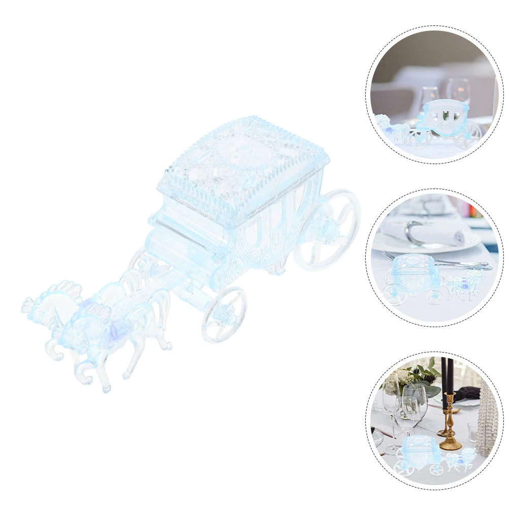 

2pcs Wedding Candy Box Carriage Party Favor Storage Holder Pp Material Lightweight Compact Size Wedding Birthday