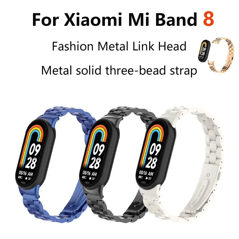 Strap for Mi Band 8 Bracelet Metal Wristbands for Xiaomi Mi Smart Band 8 Watch Stainless Steel Miband 8 Replacement Accessories