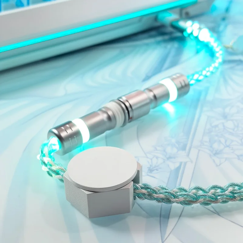 Unknown Error D42 Cable Single Crystal Copper Aviator Rgb Green White Light 8k1.4m  Mechanical Keyboard Cable Accessories