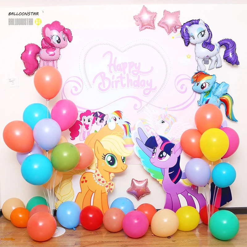 

Miniso Pony Pony Unicorn Children And Girls Birthday Party Balloon Decoration Scene Decoration Baby And Girl